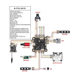 TCMMRC RC f7 flight controller drone F722 216Mhz for remote control FPV drone racing quadrotor model parts 38×38mm